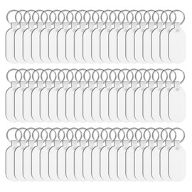 180pcs Sublimation Keychain Blanks Set, Double Sided 60 MDF Sublimation Key Chains Blanks with 120 Rings and Clips Heat Transfer Keychain Blanks for Sublimation Craft DIY