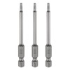 sourcing map 3pcs TT10 Security Torx Head Screwdriver Bit 3.15"