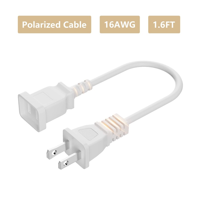 BolAAzuL Cable De Extensión De Alimentación De 2 Clavijas De