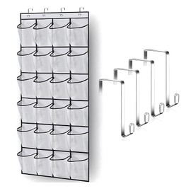 JYJLLM Over Door Storage, Over Door Shoe Storage, 24 Large Mesh Bags Effortlessly Declutter Your Living Space With Our Over Door Storage Organiser, Hanging Storage Organiser