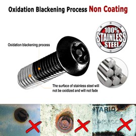 BGMVFK Black Anti Theft License Plate Screws- Rustproof Stainless Steel Security Car Tag Bolts Hardware, M6 (1/4") Tamper Proof Screws, Fastener Nut, Caps Cover for Front Rear Frame Holder Mounting