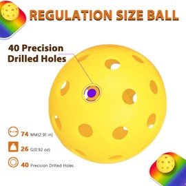 SZJIEIFR Outdoor Pickleball Balls Set,USA Pickleball USAPA Approved Pickleballs,9 Pack 40 Hole Pickleball,High Bounce True Flight,Durable Pickle Ball for All Skill Levels