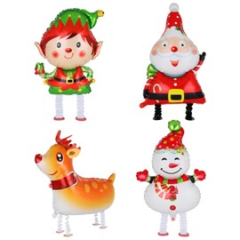 Christmas Walking Foil Balloons Santa Snowman Reindeer Elves Airwalker Balloons Christmas Air Walker Party Decoration