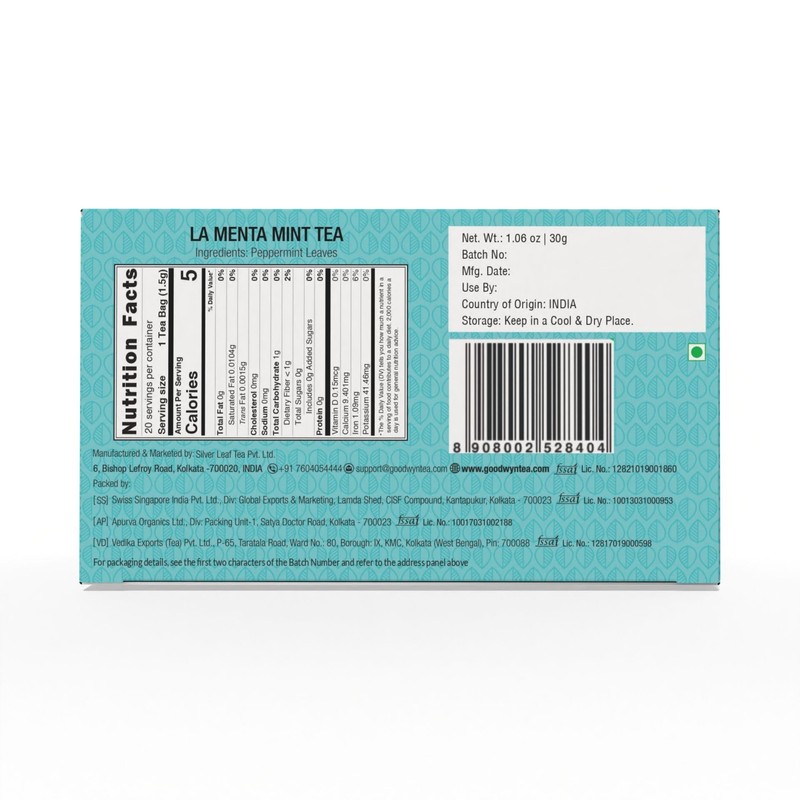 Goodwyn Peppermint Tea, Herbal Tea To Refresh And Rejuvenate, 20