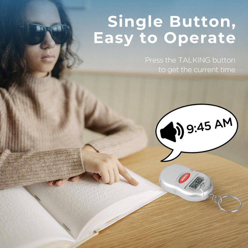 Awaiymi 2 Pack Talking Clock for Blind Elderly, Small Travel