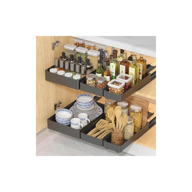 Under-sink cabinet organiser, extendable, kitchen shelf, 27 cm, metal |