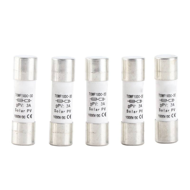 5Pcs Fuse Tube Photovoltaic Protection Set Kit 1000V DC 10x38mm