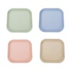 WOIWO 4PCS Wheat Straw Tableware Spit Bone Plate Household Plastic
