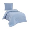 Traumschlaf Muslin Bed Linen Plain Blue, Pillowcase Single 40 x