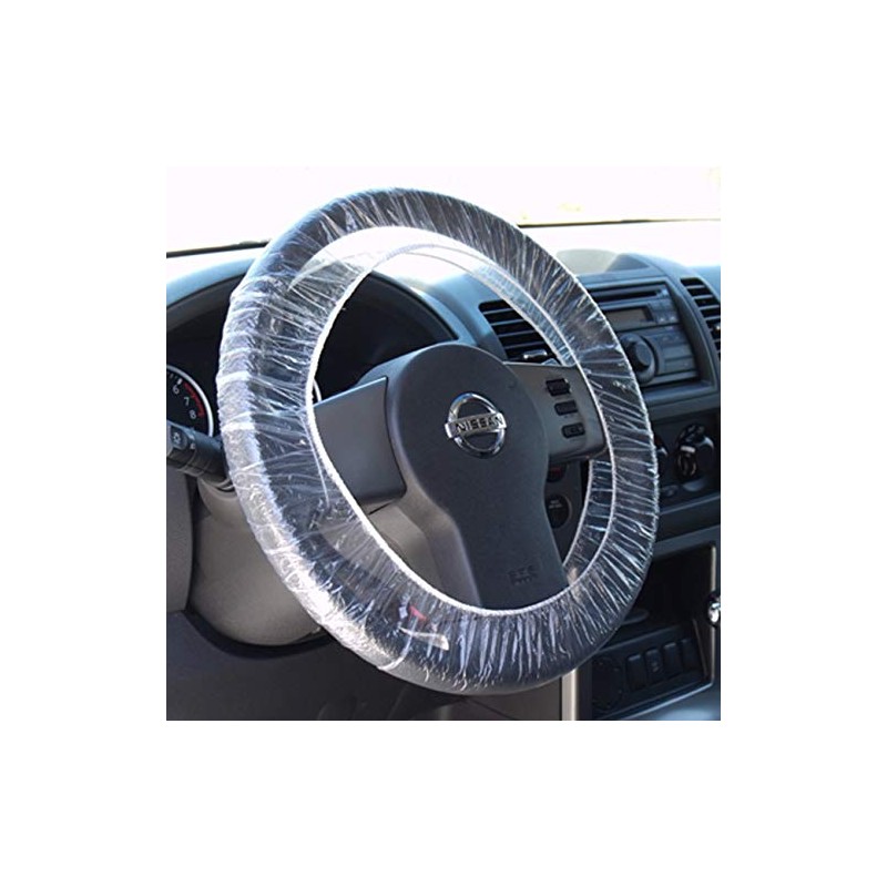 Steering Wheel Protector Clear Plastic Cover Disposable Pack of 100