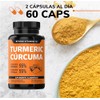 Turmeric Cúrcuma con Extracto de Raíz de Cúrcuma Estandarizada al