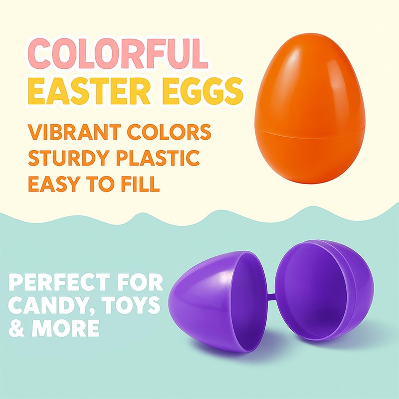 Coynurex 54PCS Fillable Easter Eggs – 2.17'' Plastic Hinged Eggs