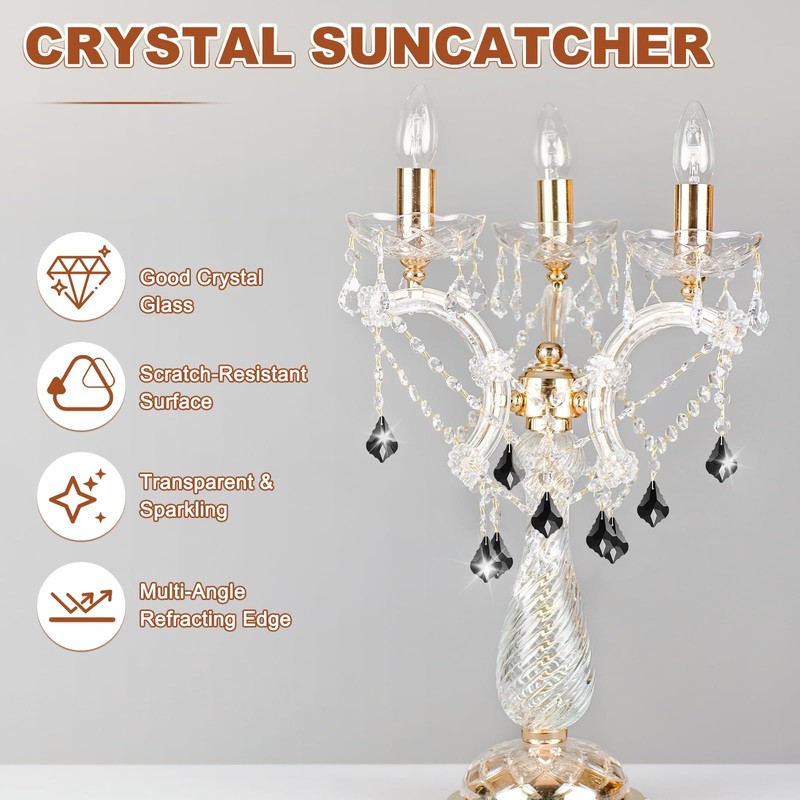 M METERXITY 4-Pack Crystal Maple Leaf Prisms, 38mm/1.5 Inch Chandelier