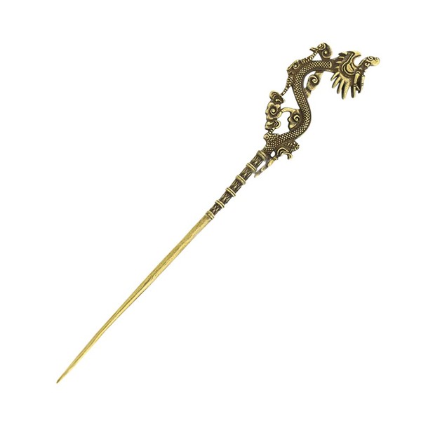 Exceart Metal Hair Stick Retro Vintage Dragon Hair Pins Copper Decorative Party Costume Hair Accessories for Ladies Women