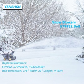 YSNEHSN 579932 Snow Blower Auger Belt Fits for Murray Craftsman Snapper 579932 579932MA1733324SM Ariens 07204200 72042 (3/8" x 33")