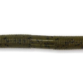 Nawaish Senko 5'' 100pcs Bait Soft Plastic Lures for Wacky Rig Freshwater Fishing Green Pumpkin senko with Black Flake