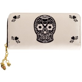 Banned Mexican Skull Ladies Wallet White