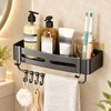 Aluminum Shower Caddy for Bathroom Storage – No-Drill Wall-Mounted Organizer
