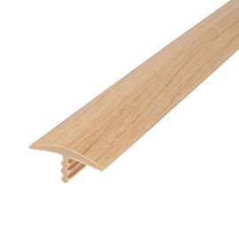 Outwater Plastic T-molding 7/8 Inch Natural Maple Woodgrain Flexible Polyethylene Center Barb Tee Moulding 25 Foot Coil