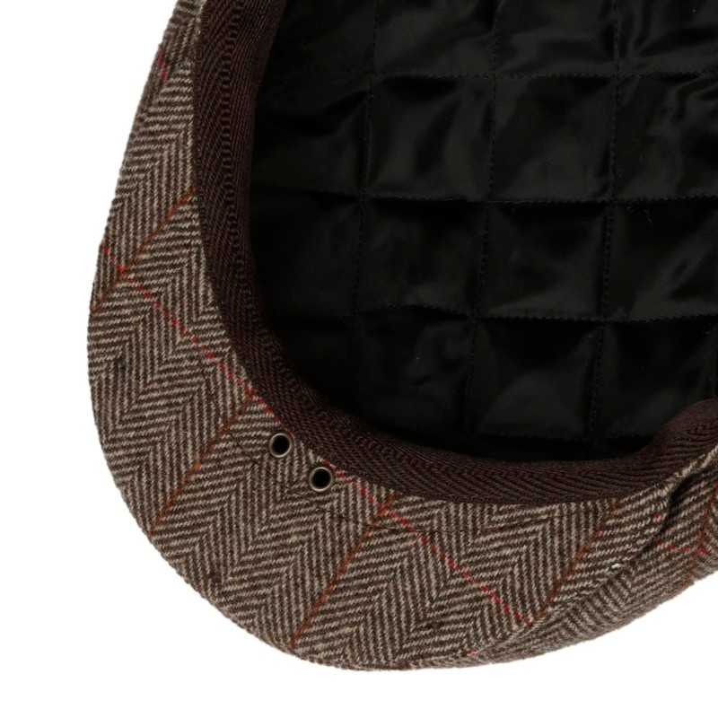 Lipodo Flat Cap with Checked Pattern Men's - Lined Flat