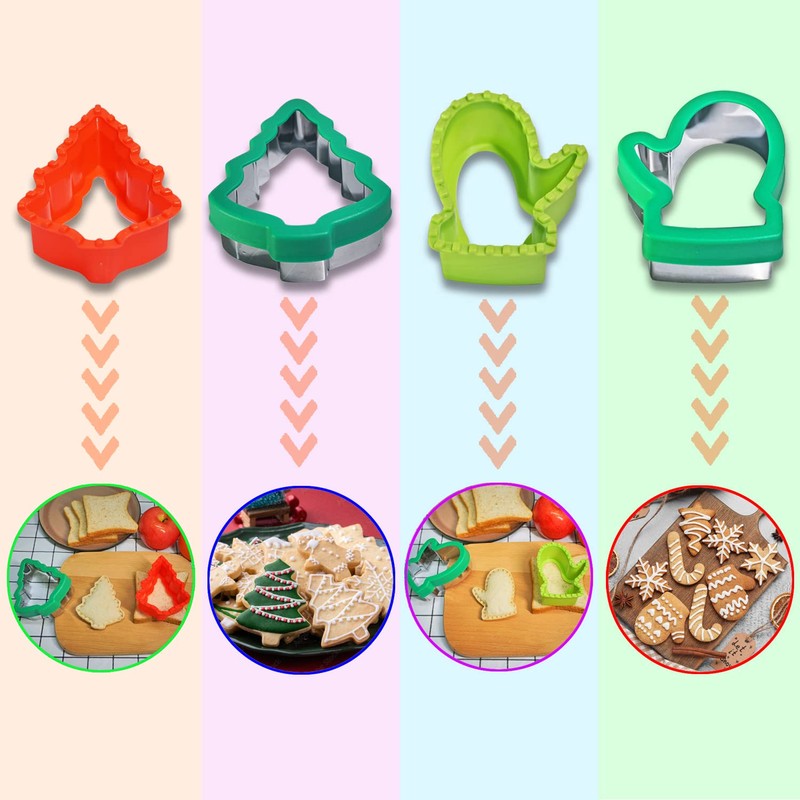 RHAICXANS Cookie Cutters Sandwich Cutter for Children, 20 Pieces Vegetable