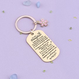 Valentines Day Gifts For Daughter To My Daughter Keychain Daughters Gifts From Mom Dad For Birthday Christmas Gifts For Daughters Mother Day