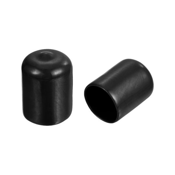 sourcing map 100pcs Round Rubber End Caps 3/4"(19mm) Black Vinyl