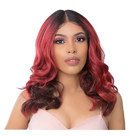 It's a Wig 5G True HD Transparent Triangle Lace Center Part Medium Length End Wavy Style Synthetic Hair Iron Friendly - HD T LACE LUSSI (TTBURG)