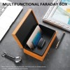 Shkalacar Car Key Faraday Box, Leather RFID Key Box with