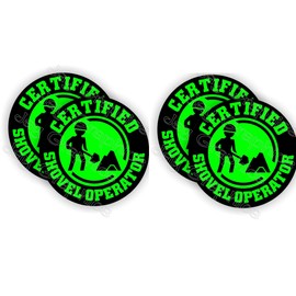 4 Pieces Certified Shovel Operator, Funny Hard Hat Sticker Construction Decal, Helmet Label Funny