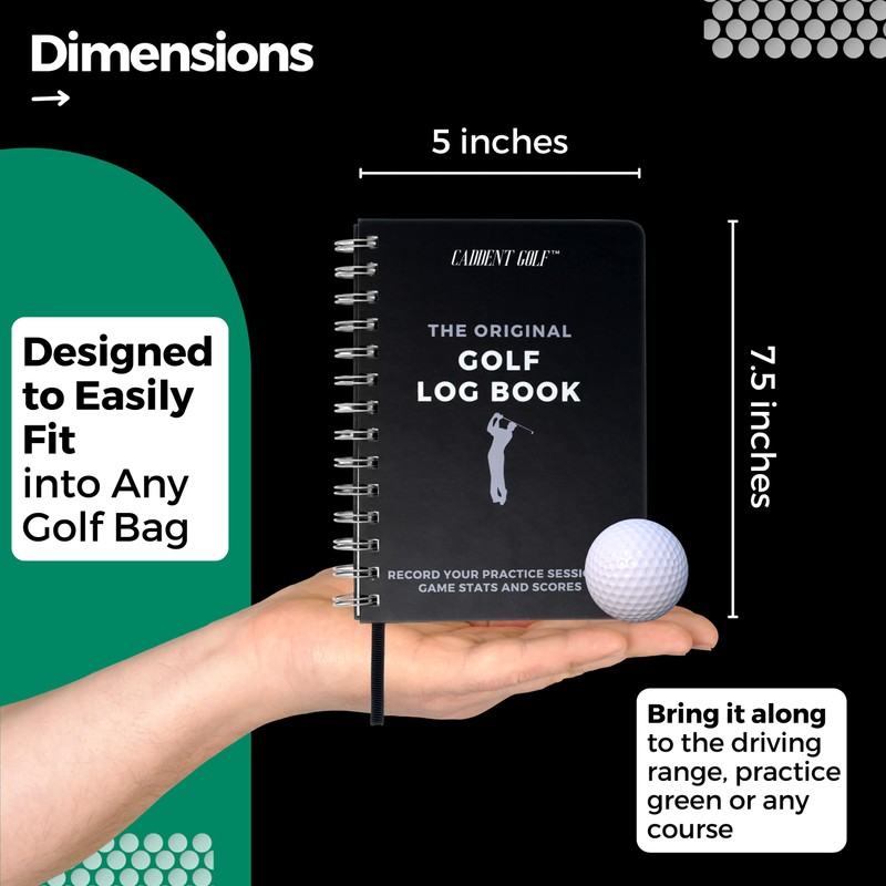 CADDENT GOLF Log Book - Wire-Bound Golf Notebook and Golf