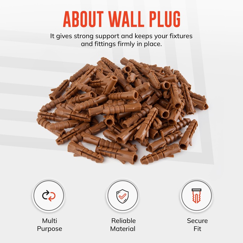 ZAVIA Plasterboard Wall Plug (80 Pcs x 8mm) | Polypropylene