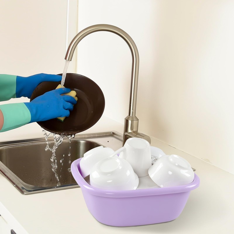 Asking Lavabo de plástico cuadrado, 4 unidades