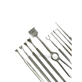 Set of 10 Pieces Skin Retractors and Tissue Desmarres Eyelid Retractor (4) + Fomon Volkman Joseph Gillies Retractor (6) - Hook Skin Retractor Instruments - Stainless Steel