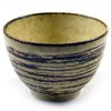 Japanese Tsukemen Ramen Noodle Bowl in Ringed Grey & Brown