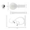 Double Curtain Rod 72-144", Double Drapery Rod with Round &