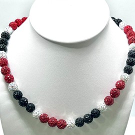 EXPHAIN D-backs Reds Baseball Necklace For Men Women Baseballer Inspired Beaded Necklace Unisex Rhinestone Discoball Necklaces Jewelry-gift for baseball team lovers