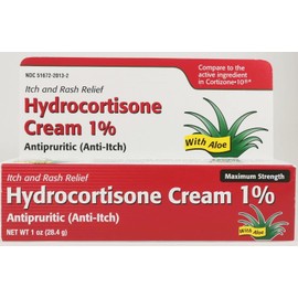 Hydrocortisone 1 % Maximum Strength Anti-Itch Cream With Aloe Vera By Taro, Pegable - 1 Oz