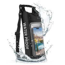 Waterproof Dry Bag, Smartphone, IP68, Pelican Type, Smartphone Pocket, Compatible with Touch Panels, Removable Shoulder Strap, Marine Water-Resistant Phone Dry Bag, Pelican Type, 3 Liters (Black)