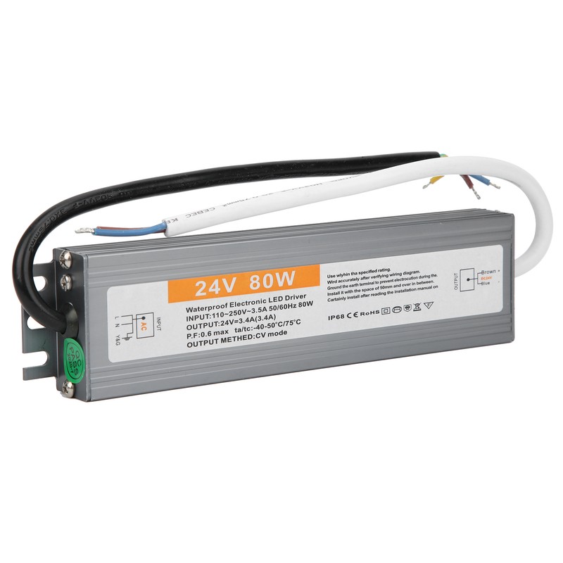Wired 80W Ultrathin Waterproof Switch LED Driver Power Supply Source
