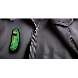 Pickle Rick Embroidered Hook Fastener Patch (3.75 X 1.25) 2 Piece for Jackets, Vests, Hats, Backpacks, and Tactical Gears.