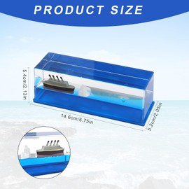MisFun Cruise Ship Fluid Drift Bottle, Cruise Ship Fluid Drift Bottle, Titanic Model, Unsinkable Cruise Ship, Unsinkable Boat in a Box, for Table Decoration and Car Showcases