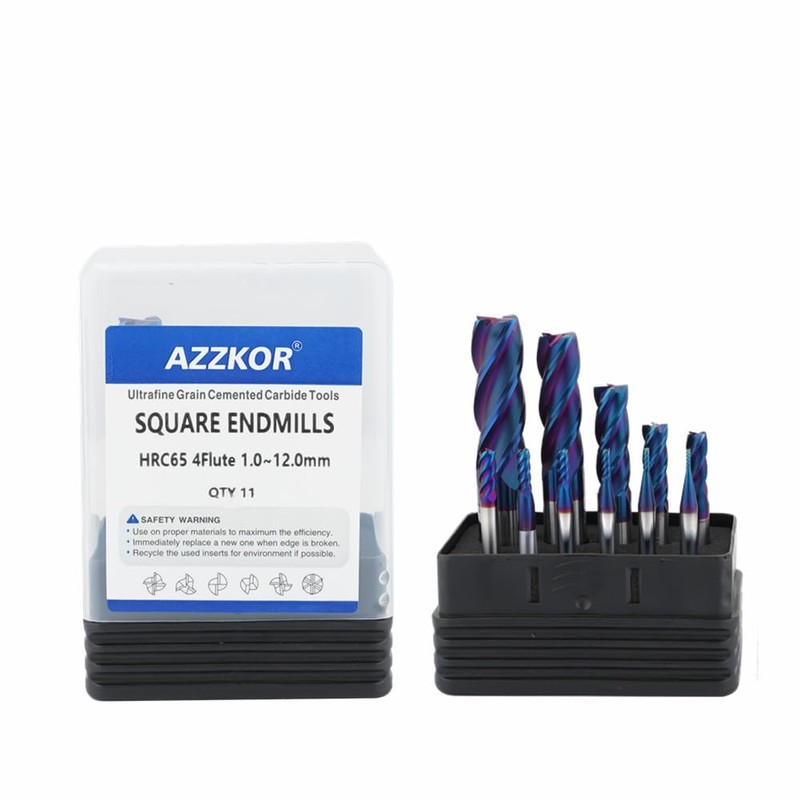 Carbide Square EndMill HRC65 Double Edge 4 Flute TIAiN Coating