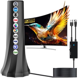 2024 Upgraded TV Antenna Indoor Up to 980+ Miles Range,TV Antenna for Smart TV Indoor for 4K 1080P TV,TV Antenna for Local Channels with 360° Reception-HD Antenna 25ft Coaxial Cable