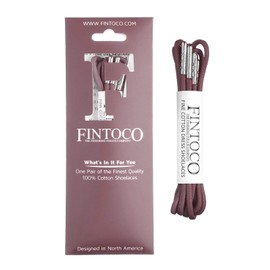 FINTOCO Round Waxed Dress Shoelaces with Silver Tips, Burgundy, 30 inches (76cm)