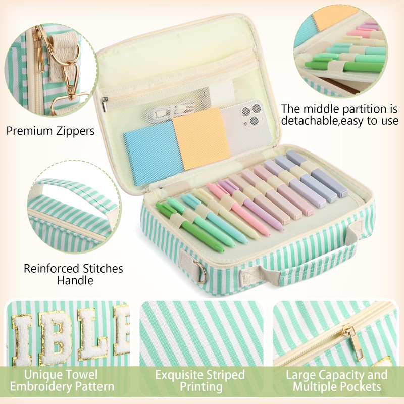 Dansydaisy Bible Cover Case for Women Large Chenille Letter Stripe