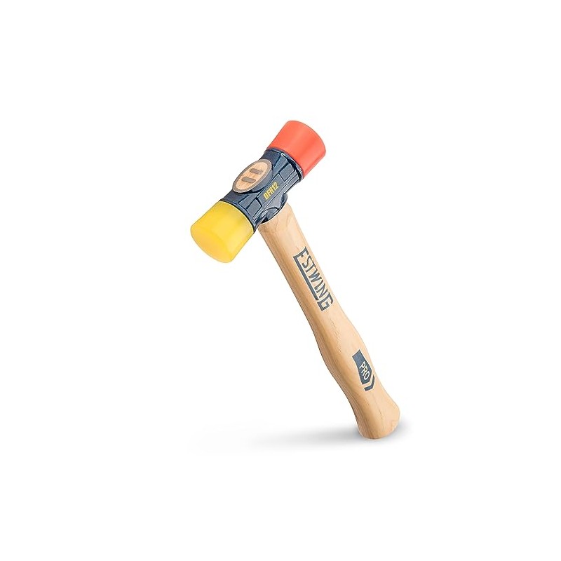 ESTWING Rubber Mallet - 12 oz Double-Face Hammer with Soft/Hard