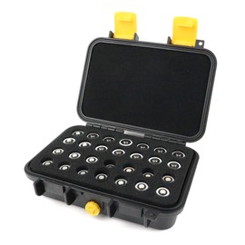 CR2 CR123A Lithium Battery Organizer Case, 28 Slots, Waterproof Hard Case for CR17345/CR16340/CR18350, Explosionproof Batteries Storage Holder for Household Outdoor Camping [Battery Not Included]