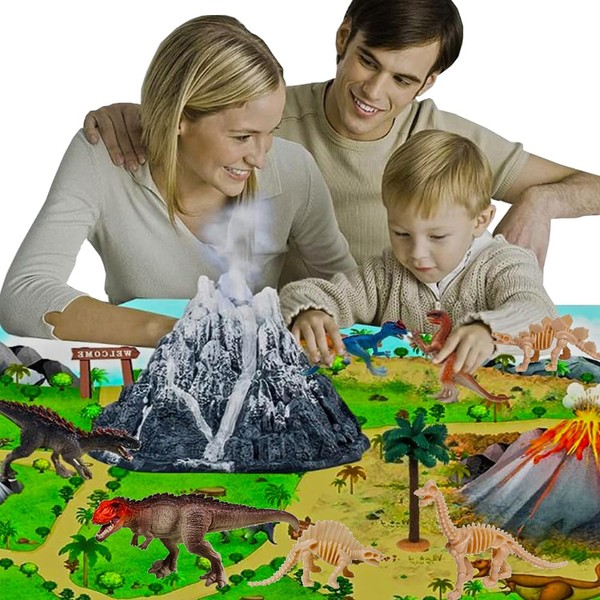 BERHICHAD Snowy Volcano Model Decorative Play Mat Dinosaur Volcano Toy