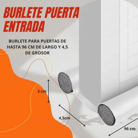 Draft excluder for doors. Draught excluder for doors - Door draft excluder - Draught excluder for bottom of door insulates from cold and heat. Prevents the entry of dust and bugs. (blanco)